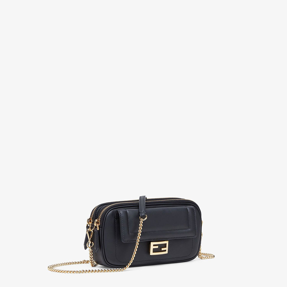 Fendi Easy 2 Baguette Black Leather Mini Bag 8BS044 A5DY F0KUR - Photo-3