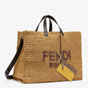 Fendi Tote Bag Beige Raffia Bag 7VA391 ABGO F0AVT - thumb-2