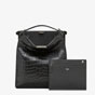 Fendi Peekaboo Iseeu Tote Black Alligator Bag 7VA528 AFBN F1DYM - thumb-3