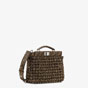 Fendi Peekaboo Iseeu Mini Brown Fabric Bag 7VA530 ABMS F0TPN - thumb-3