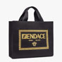 Fendi Fendace Embroidered black canvas Logo Tote 7VA558AJIAF0FQV - thumb-2