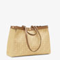 Fendi Peekaboo X-Tote Embroidered Beige Straw Bag 8BH374 ABMQ F1B1C - thumb-2