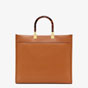 Fendi Sunshine Medium Brown Leather Shopper 8BH386 ABVL F0PWZ - thumb-4