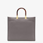 Fendi Sunshine Medium Grey Leather Shopper 8BH386 ABVL F1BZC - thumb-3
