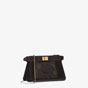 Fendi Peekaboo Iseeu Pochette Black Canvas Bag Embroidery 8BN322 AAU4 F1DUJ - thumb-2