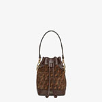 Fendi Mon Tresor Brown Mini Bag With FF Print 8BS010 AFIS F1E3L