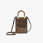 Fendi Mini Sunshine Shopper Fabric Brown 8BS051AQ0UF1GL7