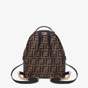 Fendi Mini Backpack Brown Leather FF Backpack 8BZ038 A5TL F13VK - thumb-3