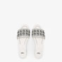 Fendi FF Interlace White Leather Slides 8R8092 AEH6 F0Z5V - thumb-2