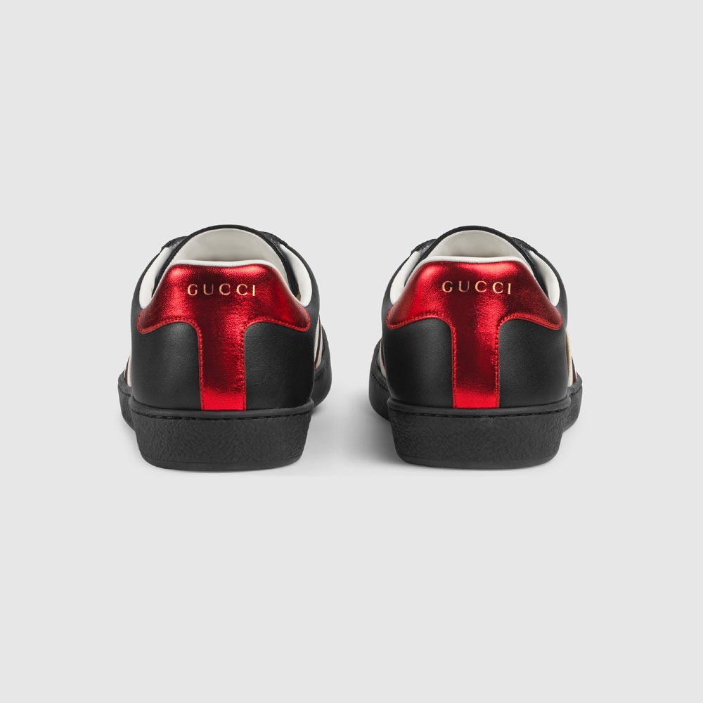 Gucci stripe leather sneaker 523469 0FIV0 1076 - Photo-4