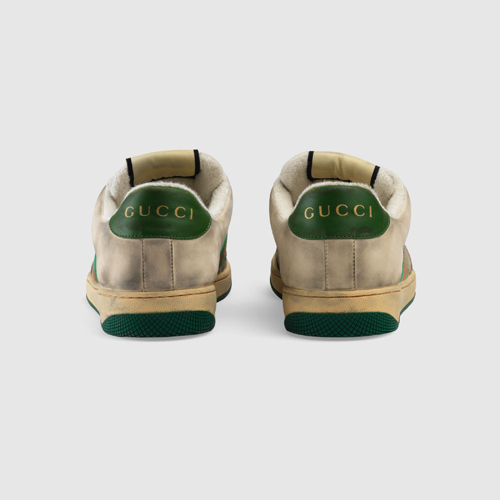 Gucci Distressed GG canvas and leather sneaker 546551 9Y920 9666 - Photo-3