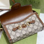 Gucci Horsebit 1955 Mini Bag Beige Dark Brown 699296 92TCG 8563 - thumb-4