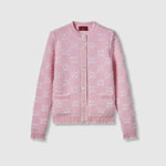 Gucci GG wool boucle jacquard cardigan in light pink 713300 XKELE 6011