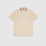 Gucci GG cotton piquet polo shirt in ivory 753572 XJFUG 9037