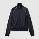Gucci GG nylon and jersey zip jacket in navy 768550 XJG1Y 4140