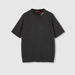 Gucci Silk cotton T-shirt with intarsia in grey 787736 XKD2A 1423