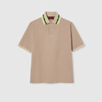 Gucci Cotton piquet polo shirt in beige 788024 XJGJY 2219