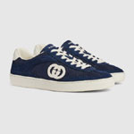 Gucci G75 sneaker in blue suede 791742