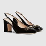 Gucci Horsebit slingback in black patent leather 794324
