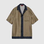Gucci Printed silk shirt in beige blue 794907 ZASG3 4270