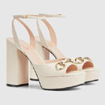 Gucci Horsebit platform sandal in white 795224