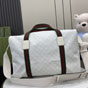 Gucci Medium Duffle Bag With Web White 799871 FADRV 9051 - thumb-3