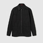 Gucci Denim zip shirt in black 804171 XDC4Y 1043