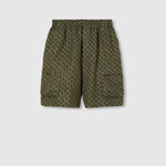 Gucci Cotton jacquard shorts with GG Shadow in green white 804980 ZAR26 3088