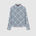 Gucci Printed silk crepe de chine shirt in light blue 808830 ZASAX 4095