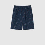 Gucci Printed cotton ripstop shorts in blue 810782 ZASJI 4023