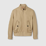 Gucci Embossed cotton drill bomber jacket in beige 811913 Z7AH3 2519
