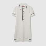 Gucci Fine wool polo dress in white 813816 XKEHH 9034