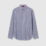 Gucci Printed cotton shirt in blue Red 814557 Z7AHC 4014