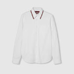 Gucci Oxford cotton shirt with Web in white 814560 Z7AHP 9000