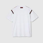 Gucci Cotton jersey T-shirt with Web in white 814958 XJG3D 9692
