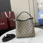 Gucci GG Emblem Small Bucket Bag Beige Brown 815118 FAD6L 9741 - thumb-3