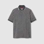 Gucci GG cotton lame jacquard polo shirt in dark grey 815514 XJG5P 1165