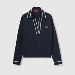 Cotton polo top with Gucci intarsia 815905 XKELU 4137