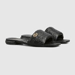 Gucci slide sandal with Double G in black 816330