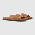 Gucci Interlocking G slide sandal in light brown 816334
