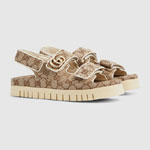 Gucci sandal with Double G in beige brown 816630