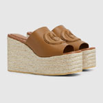 Gucci Interlocking G sandal in brown leather 817212