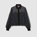 Gucci Printed silk creponne shirt in black 818460 ZASJ9 1149