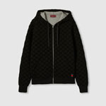 Gucci Printed jersey zip sweatshirt in black 819275 XJG2I 1000