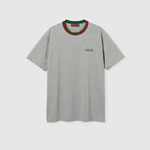 Gucci Jersey T-shirt with Web in grey 819550 XJG50 1056