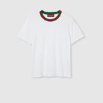 Gucci Jersey T-shirt with Web in white 819551 XJG5W 9692