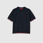 Gucci Extra fine cashmere silk top in navy 820687 XKELW 4027