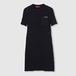 Gucci Rib fabric dress with intarsia in black 828139 XKEV2 1070