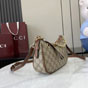 Gucci GG Emblem Small Shoulder Bag Beige Dark Brown 847447 FAD6L 9758 - thumb-2