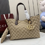 Gucci GG Marmont Medium Tote Bag Sand Brown 855279 FAF05 9651